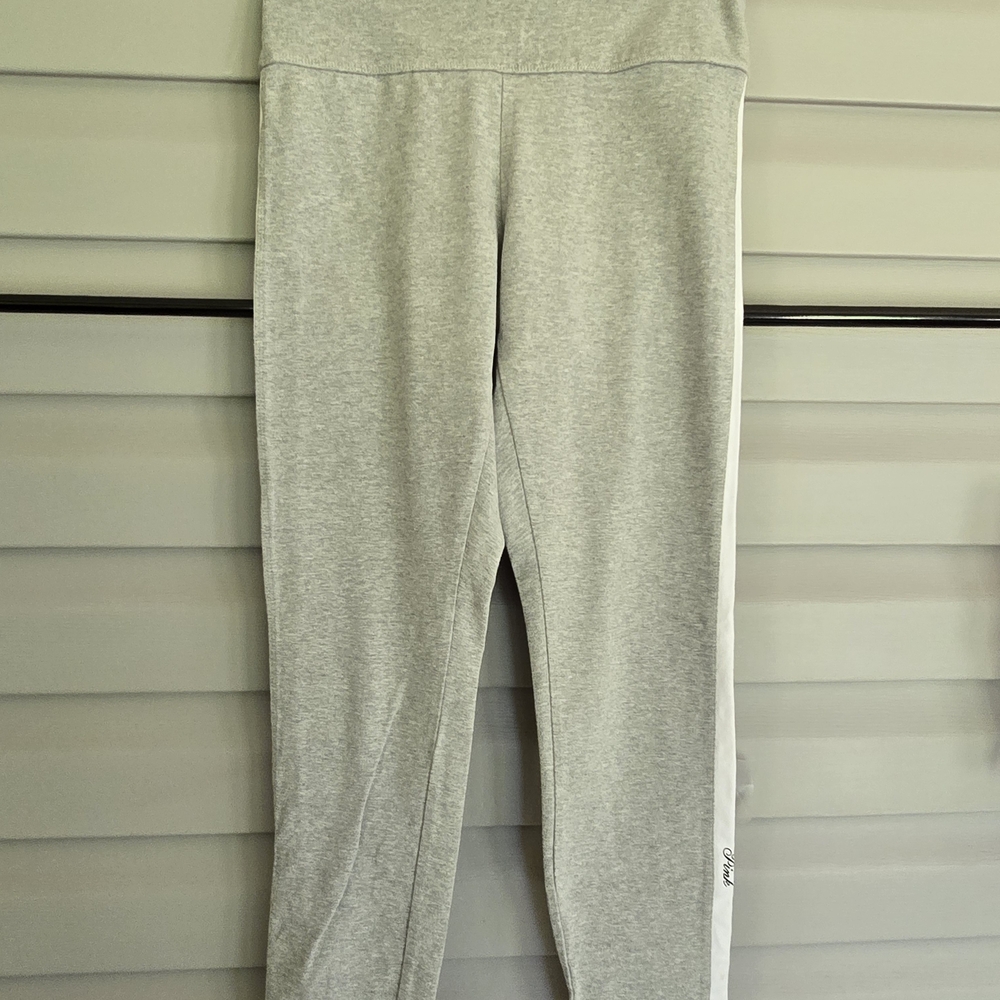 Gray Leggings with White Stripe